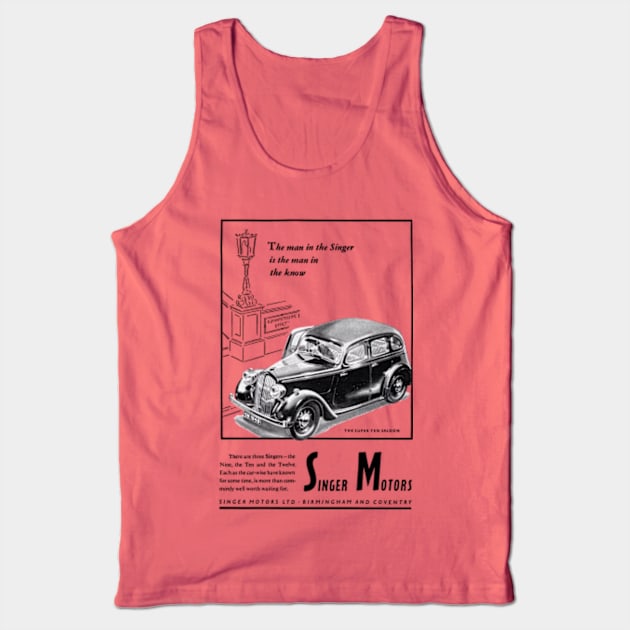 SINGER TEN - advert Tank Top by Throwback Motors